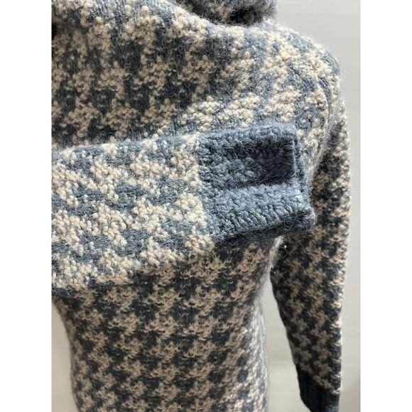 Stella McCartney Womens Crochet Hooded Thick Warm Sweater Blue White Size 38/XS‎ - Picture 12 of 14
